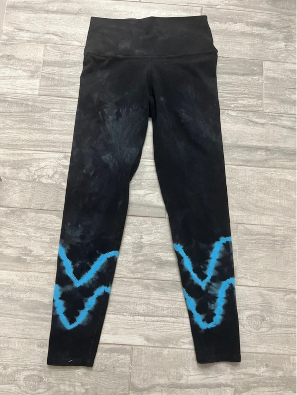 Electric & Rose Tie Dye Blue and Black Leggings